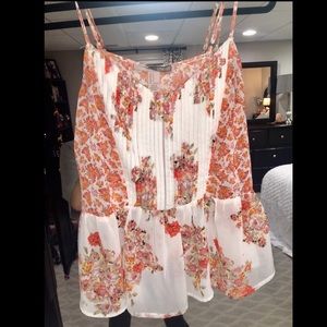 Forever 21 Tank Top (White/Pink/Floral)